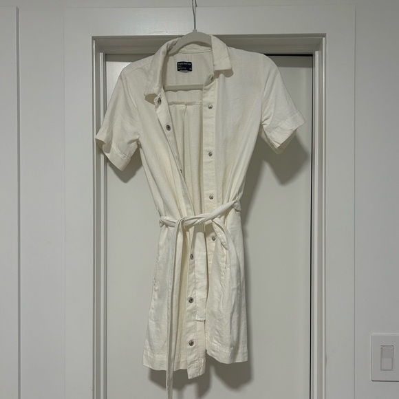 Frank & Oak White Denim Utility Dress - Picture 1 of 3